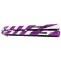 Nóż składany motylek Third Decor Habitat Balisong K3104 Practice Fan Knife Non-Cutting White/Purple 420, White/Purple 420 (TH-K3104)-2 60758 