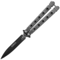 Nóż składany motylek Martinez Albainox Balisong Skull RainBlack Steel, RainBlack 3Cr13Mov (02278)-1 60770 