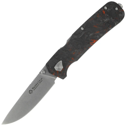 Nóż składany Maserin 630 Pulse Black/Orange FatCarbon, Stonewashed MagnaCut by Igor Bortolussi (630/FCA)-1 60773 