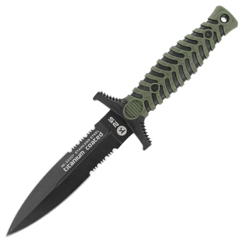 Nóż boot K25 RK-32207 Green ABS/Black Rubber, Black Titanium 7Cr17Mov-1 60777 