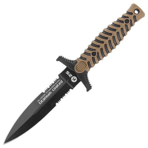 Nóż boot K25 RK-32206 Coyote ABS/Black Rubber, Black Titanium 7Cr17Mov-1 60778 