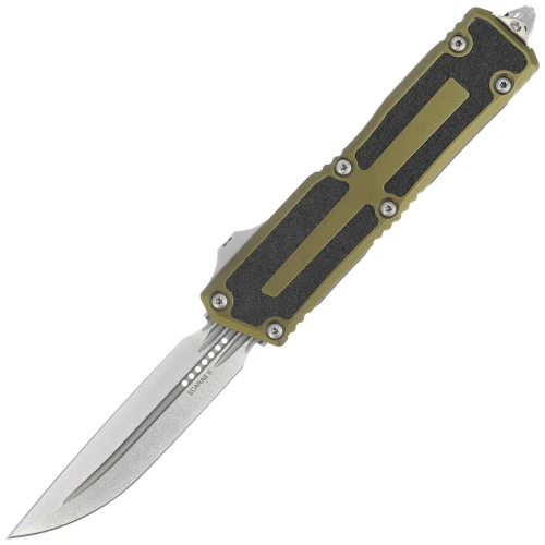 Nóż automatyczny OTF Microtech Scarab II D/E-S Gen III OD Green Aluminium/3M, Stonewashed M390MK by Tony Marfione (1180-10OD)-1 60784 