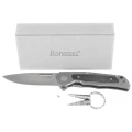 Nóż składany LionSteel Q4ttro Gray Titanium/ Fat Carbon, Satin MagnaCut by Molletta (Q4 GY)-3 60830 