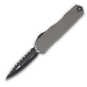 Nóż automatyczny OTF Microtech Cypher II D/E Natural Clear Aluminium, Black M390MK F/S by Deryk Munroe and Tony Marfione (1242-3NC)