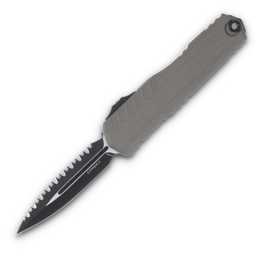 Nóż automatyczny OTF Microtech Cypher II D/E Natural Clear Aluminium, Black M390MK F/S by Deryk Munroe and Tony Marfione (1242-3NC)-1 60922 