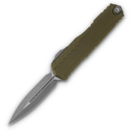 Nóż automatyczny OTF Microtech Cypher II D/E OD Green Aluminium, Apocalyptic M390MK by Deryk Munroe and Tony Marfione (1242-10APOD)-1 60923 