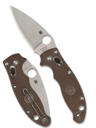 Nóż składany Spyderco Manix 2 Lightweight Sprint Run Brown FRCP, Stonewashed CPM 15V by Eric Glesser (C101PBN15V2)-1 60954 
