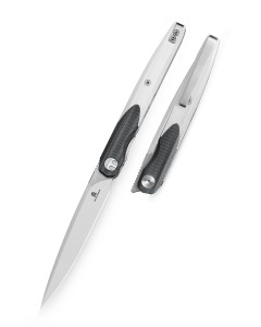 Nóż składany Bestechman Lanza Black/White G10, Satin/Stonewashed 14C28N by Grzegorz Grabarski (BMK14A)
