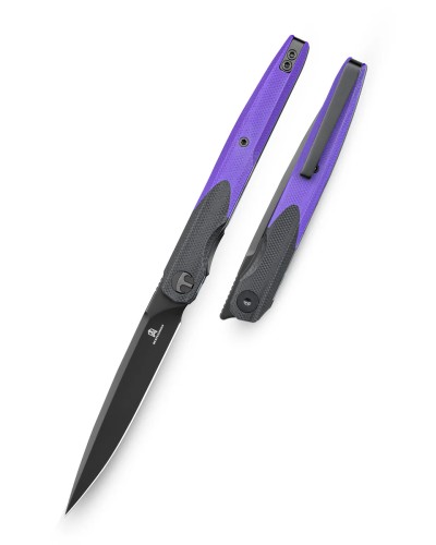 Nóż składany Bestechman Lanza Black/Purple G10, Black PVD 14C28N by Grzegorz Grabarski (BMK14E)-1 60964 