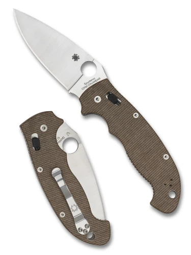 Nóż składany Spyderco Manix 2 XL Brown Canvas Micarta, Satin CPM Cru-Wear by Eric Glesser (C95MPCW2)-1 61013 