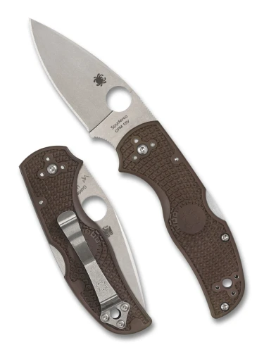 Nóż składany Spyderco Native 5 Lightweight Sprint Run Brown FRN, Satin CPM 15V by Sal Glesser (C41PBN15V5)-1 61015 