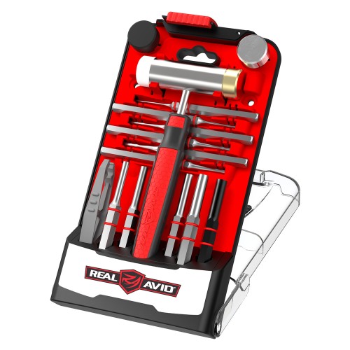 Real Avid - Zestaw wybijaków z młotkiem Accu-Punch - 17 elementów - Stalowe - AVHPS-1 61115 