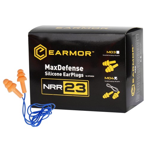 Earmor - Silikonowe zatyczki do uszu MaxDefense - 100 szt. - M04-1 61253 