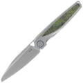 Nóż składany Rike Knife Baidi S Titanium/Green Carbon Fiber, Bead Blasted M390 (RK-Baidi-S-P/GCF)-1 61408 