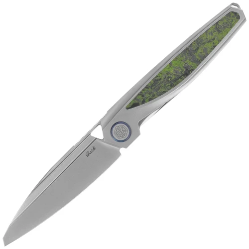 Nóż składany Rike Knife Baidi S Titanium/Green Carbon Fiber, Bead Blasted M390 (RK-Baidi-S-P/GCF)-1 61408 