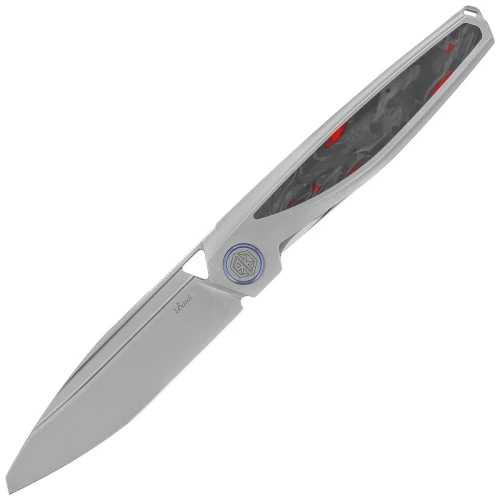 Nóż składany Rike Knife Baidi T Titanium/Red Carbon Fiber, Bead Blasted M390 (RK-Baidi-T-P/RCF)-1 61410 