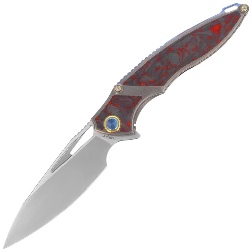 Nóż składany Rike Knife RK 1902 R/CF Titanium/Red Carbon Fiber, Bead Blasted M390-1 61444 