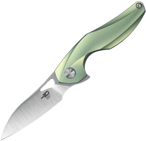 Nóż na szyję Bestech The Reticulan Green Titanium, Stonewashed / Satin CPM S35VN by Elijah Isham (BT1810C)