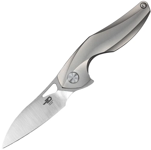 Nóż na szyję Bestech The Reticulan Grey Titanium, Stonewashed / Satin CPM S35VN by Elijah Isham (BT1810A)-1 61455 