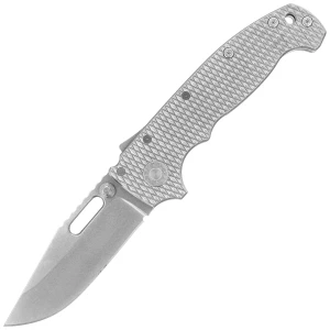 Nóż składany Demko MG AD20S Clip Point Milled Titanium, Stonewashed CPM20CV by Andrew Demko (MGAD20S-MAG-MI-TI-CP) EDC