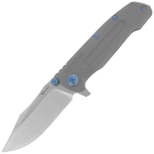 Nóż składany Reate District 9 V2 Dark Bead Blast Titanium, Blue HD, Satin 154CM (9D-V2 TDBB SAT) EDC