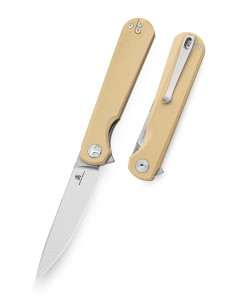 Nóż składany Bestechman Flick Khaki G10, Satin/Stonewashed D2 by Ostap Hel (BMK13C)