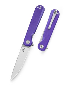 Nóż składany Bestechman Flick Purple G10, Satin/Stonewashed D2 by Ostap Hel (BMK13B)