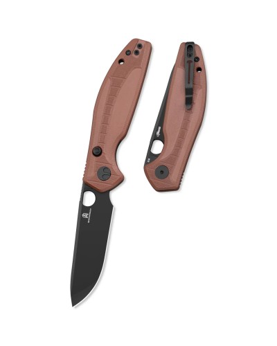 Nóż składany Bestechman Angry Owl Brown G10, Black PVD D2 by Keanu Alfaro (BMK12D-2)-1 61490 