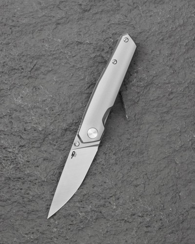 Nóż składany Bestech VK-Kuze Grey Titanium, Satin MagnaCut by Vulpex Knives (BT2504A)-1 61500 