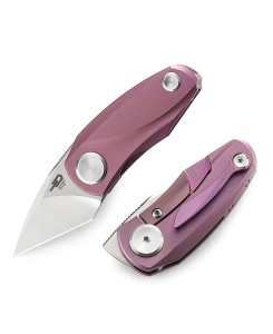 Nóż składany Bestech Tulip Frame Lock Purple Titanium, Stonewashed / Satin M390 by Ostap Hel (BT1913C)