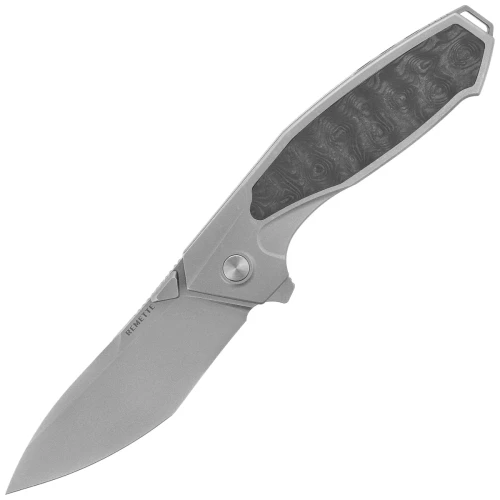 Nóż składany Remette Kingfisher Titanium/Carbon Fiber, Hand Grinding M390 (RTKF4)-1 61553 