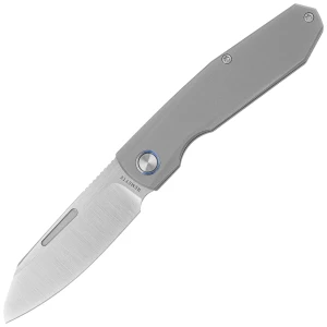 Nóż składany Remette Squirrel Gray Titanium, Manual Fine Grinding Satin M390 (RTDP-G) EDC 