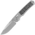 Nóż składany Remette Aurora Gray Titanium/Carbon Fiber, Manual Fine Grinding Satin Surface/Pearlescent Surface M390 (AURA-D)-1 61557 