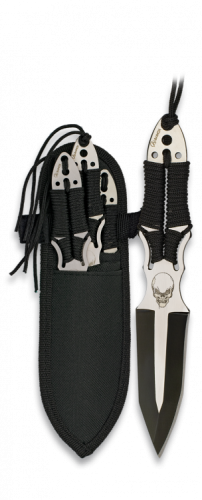 Noże do rzucania Martinez Albainox Skull Set 3 szt Black Paracord, Black 3Cr13Mov (32344)-1 61569 
