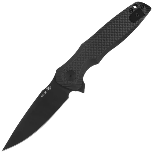 Nóż składany Spartan Blades Poros Black G10/Carbon Fiber, Black TiNi 154CM by Curtis Iovito (SFBL11CF)-1 61599 