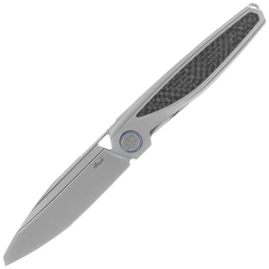 Nóż składany Rike Knife Baidi T Titanium/Carbon Fiber, Bead Blasted M390 (RK-Baidi-T-P/BCF) EDC 