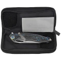 Nóż składany Rike Knife RK 1902 B/CF Titanium/Blue Carbon Fiber, Bead Blasted M390-3 61617 