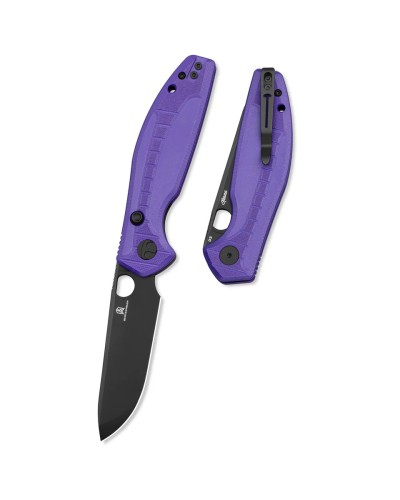Nóż składany Bestechman Angry Owl Purple G10, Black PVD D2 by Keanu Alfaro (BMK12E-2)-1 61619 