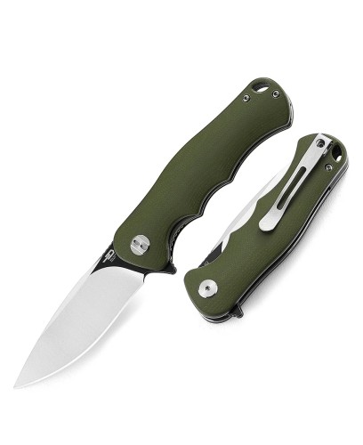Nóż składany Bestech Bobcat Green G10, Black Stonewashed / Satin D2 (BG22B-2)-1 61622 