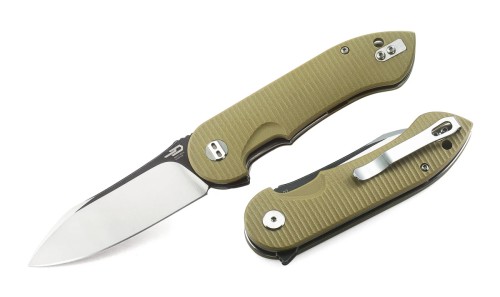 Nóż składany Bestech Torpedo Beige G10, Black Stonewashed / Satin D2 (BG17B-2)-1 61623 