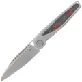 Nóż składany Rike Knife Baidi S Titanium/Red Carbon Fiber, Bead Blasted M390 (RK-Baidi-S-P/RCF)-1 61638 