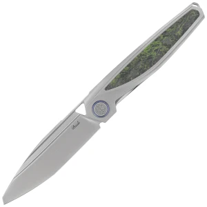 Nóż składany Rike Knife Baidi T Titanium/Green Carbon Fiber, Bead Blasted M390 (RK-Baidi-T-P/GCF) EDC