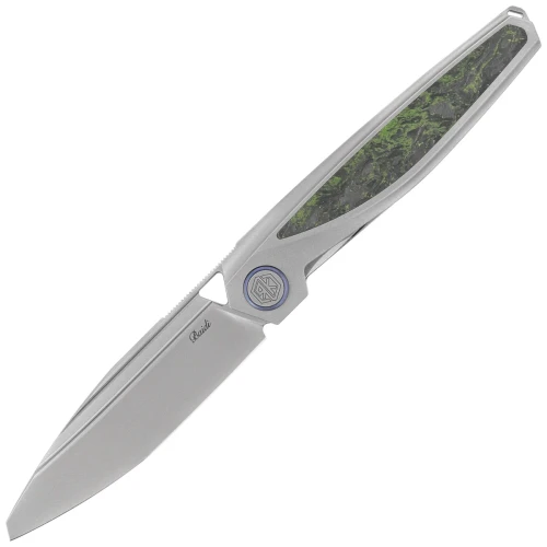 Nóż składany Rike Knife Baidi T Titanium/Green Carbon Fiber, Bead Blasted M390 (RK-Baidi-T-P/GCF)-1 61639 