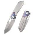Nóż składany Remette RT-Peregrine Falcon Gray/Thunder Lightning Titanium, Hand Fine Grinding Pearlescent M390 (RTT1-GX)-4 61642 