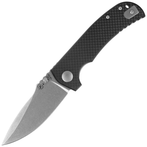 Nóż składany Spartan Blades Astor Black G10/Carbon Fiber, Tumbled CPM 154CM by Les George (SFBL8CF)-1 61647 