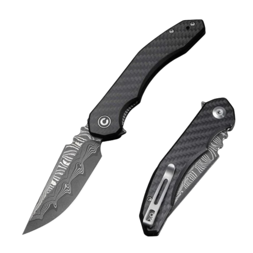 Nóż składany Civivi Bluetick CF Overlay on Black G10, Damascus by Bryan Montalvo (C23050-DS2)-1 61673 