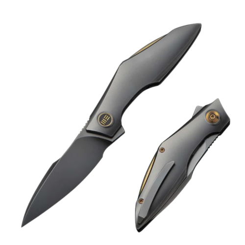 Nóż składany WeKnife Krait Snake Polished Gray Titanium, Polished Gray M390 by Tashi Bharucha (WE24084-3)-1 61680 
