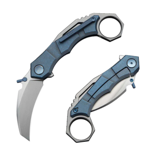 Nóż składany WeKnife Tayra Blue Titanium, Hand Rubbed Satin M390 (WE24069-3) EDC