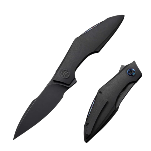 Nóż składany WeKnife Krait Snake Black Titanium, Polished Gray M390 by Tashi Bharucha (WE24084-1)-1 61686 