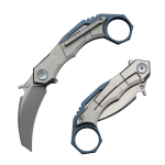 Nóż składany WeKnife Tayra Gray Titanium, Stonewashed M390 (WE24069-2)